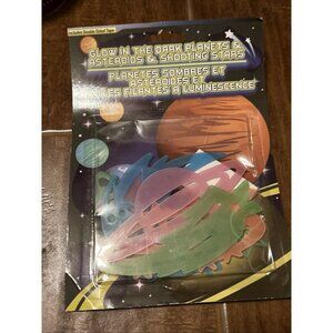 Glowing Planets & Stars Glowing Ceiling or Wall Decoration Sealed Package NEW